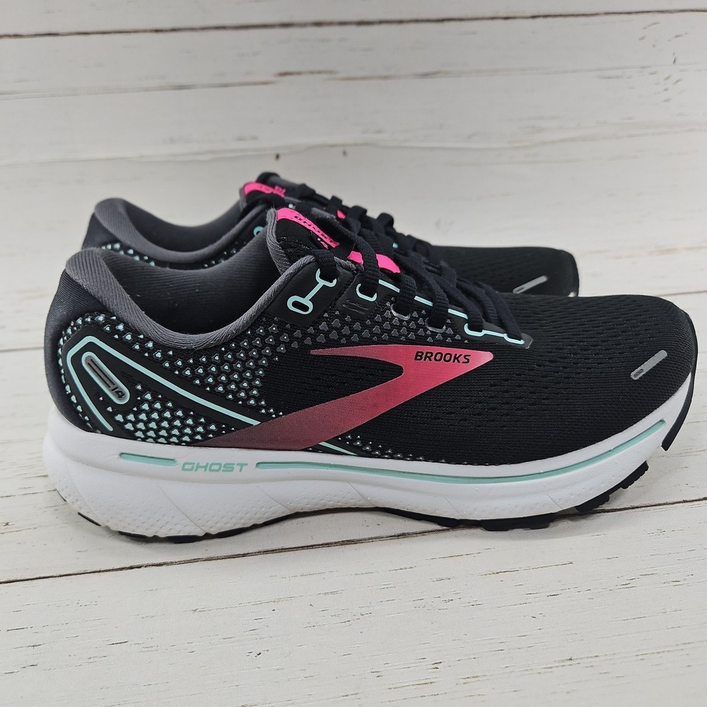 Brooks Ghost 14 Shoes Womens 8 M Black Pink Lightweight Running Sneakers - Picture 6 of 11